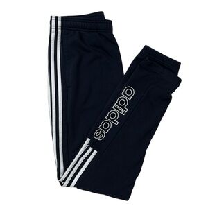 ADIDAS Navy Sweatpants with 3-Stripes and logo on the leg sz M